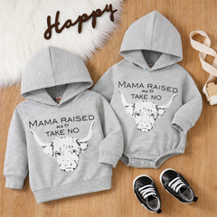 Long Sleeved Cartoon Letter Print Hoodie Top In Children Leisure Hoodie