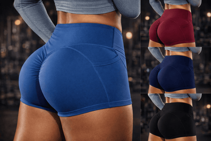 Solid Color Sporty Leggings With Pocket Lifts