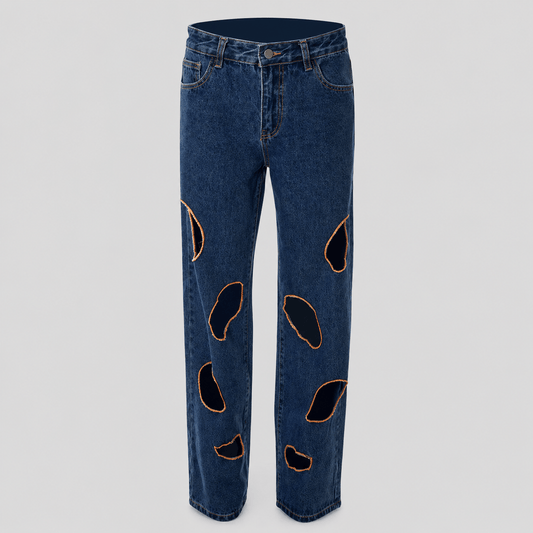 Rebel Edge Distressed Straight-Leg Jeans