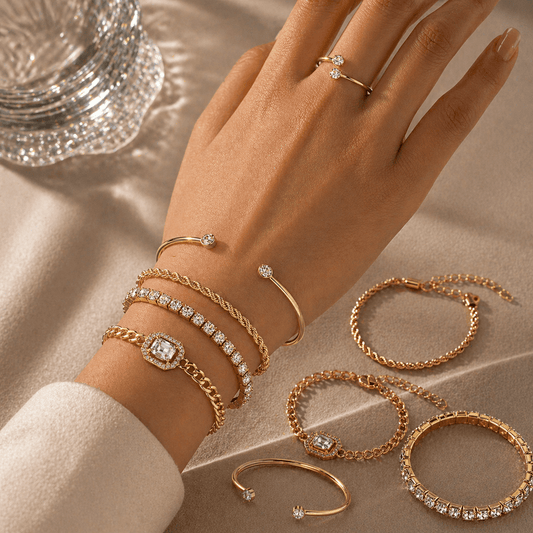 🕰️ Retro Geometric Four-Piece Bracelet Set