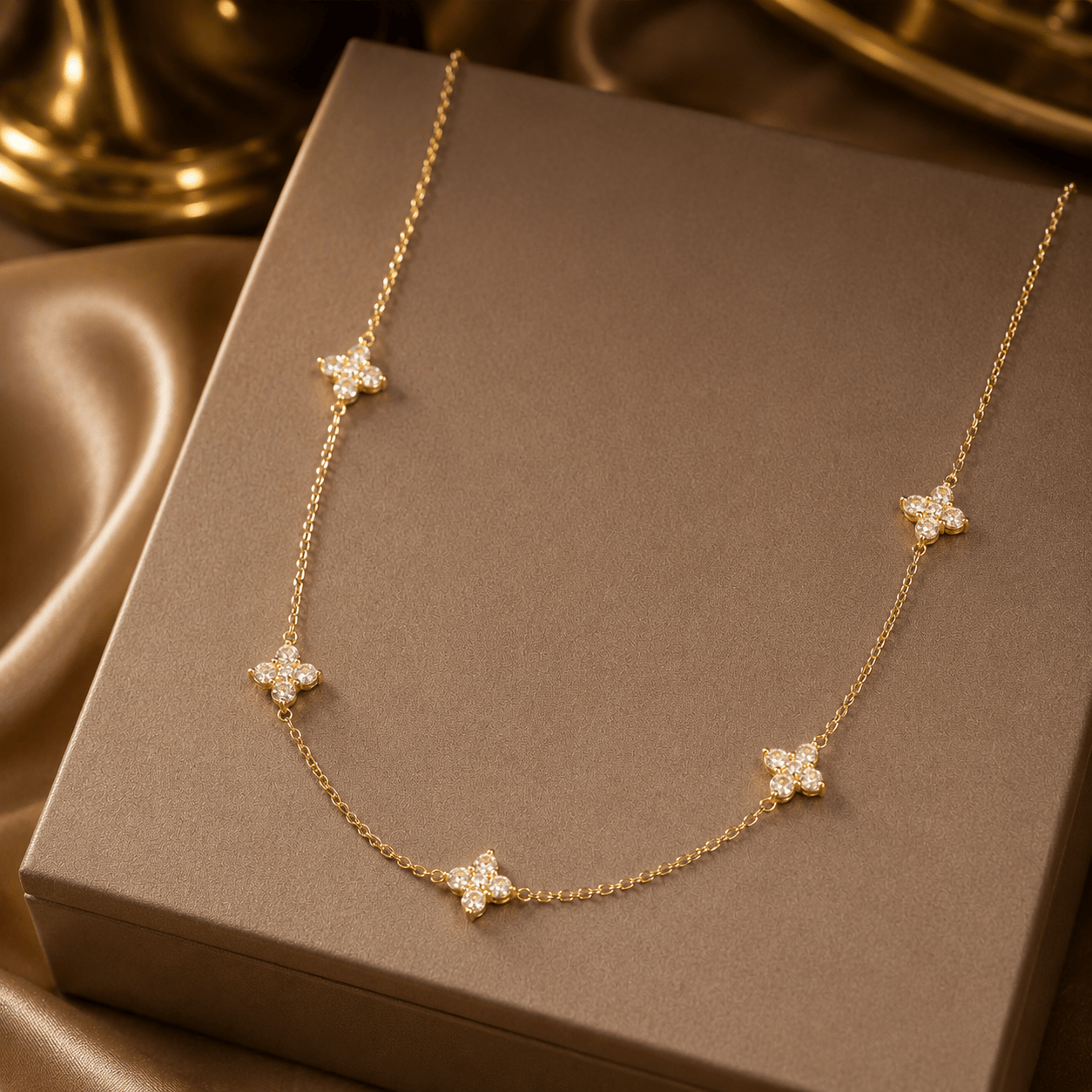 💎 925 Sterling Silver Diamond-Set Necklace