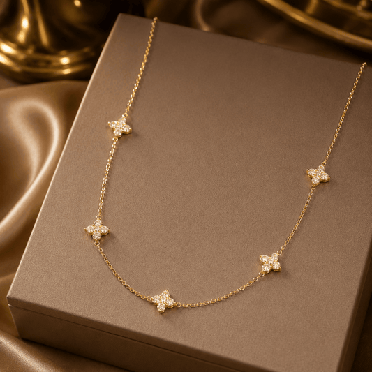 💎 925 Sterling Silver Diamond-Set Necklace