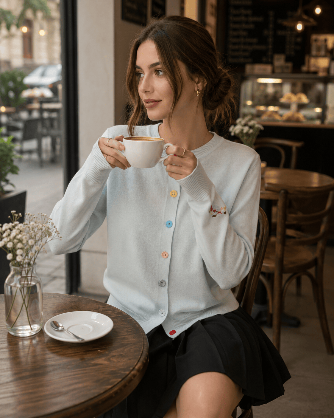 Embroidered Relaxed-Fit Fashion Top