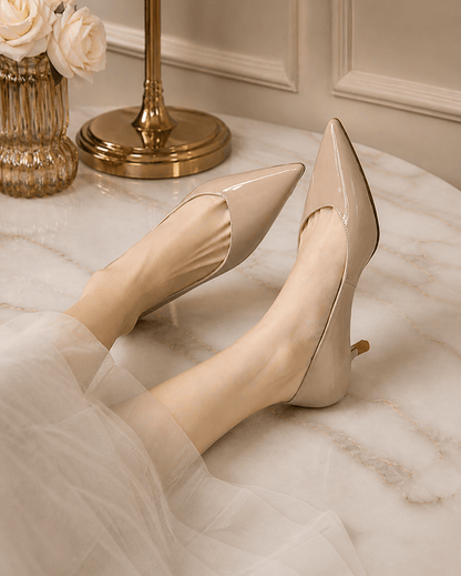 Monaco Patent Mid-Heel Pumps
