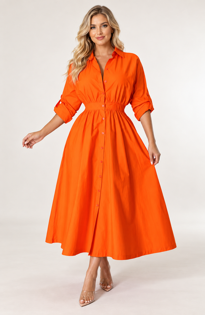 Casual Long Sleeve Plus Size Women's Shirt