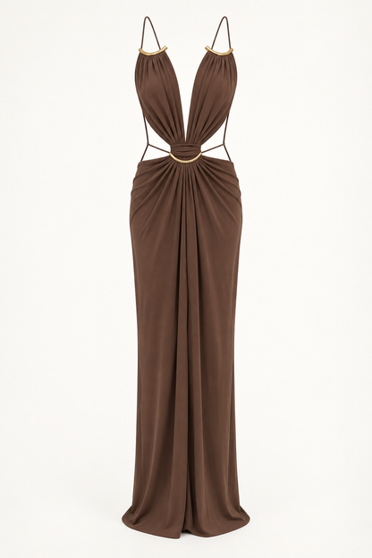 Womens Casual Hollowed-out Halterneck Dress
