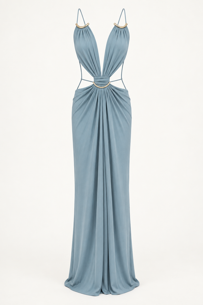 Womens Casual Hollowed-out Halterneck Dress