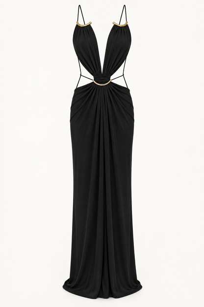 Womens Casual Hollowed-out Halterneck Dress