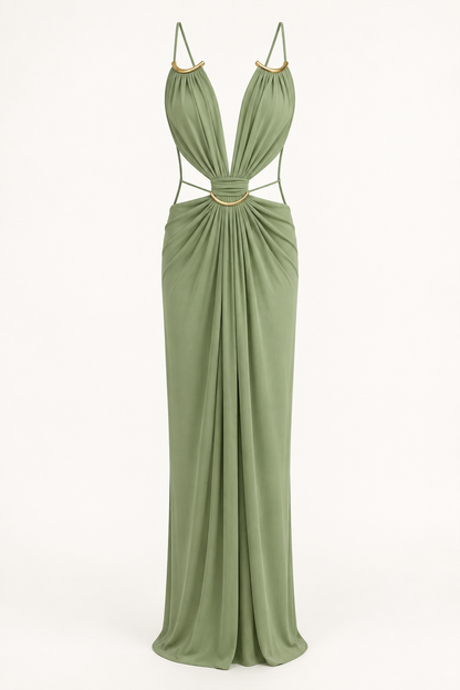 Womens Casual Hollowed-out Halterneck Dress