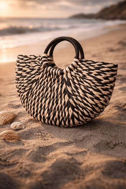 Stylish Woven Straw Tote Bag – Bold Summer Statement Piece