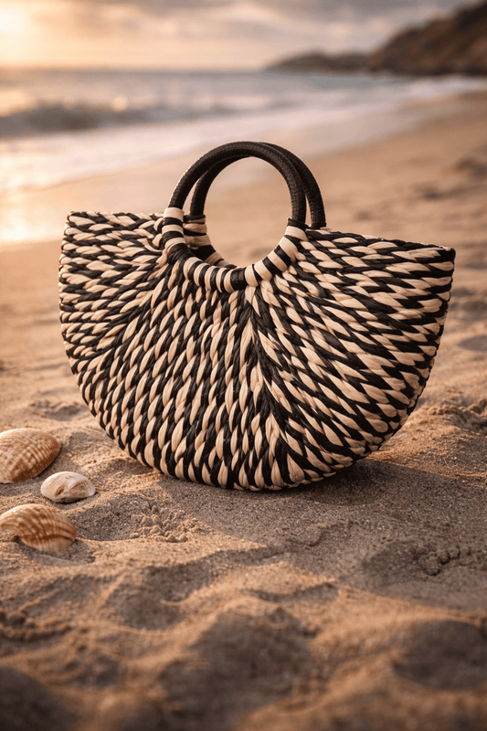 Stylish Woven Straw Tote Bag – Bold Summer Statement Piece
