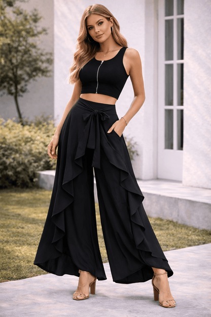 Graceful Pleated Chiffon Maxi Skirt