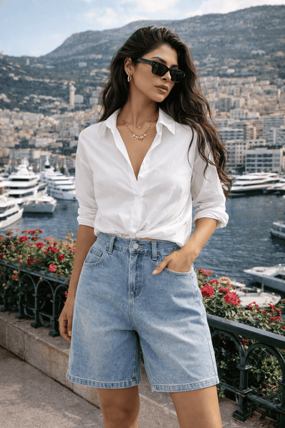 Coastal Chic Distressed Cropped Denim Pants