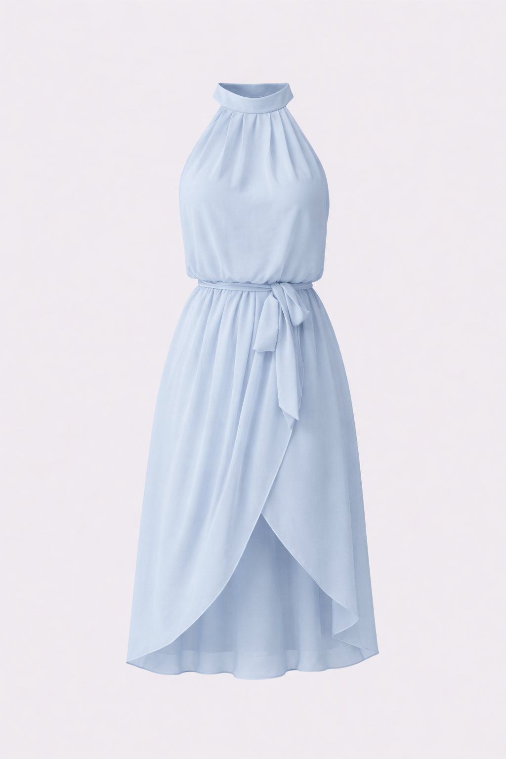 Women's Cotton Halter Neck Irregular Midi Dress