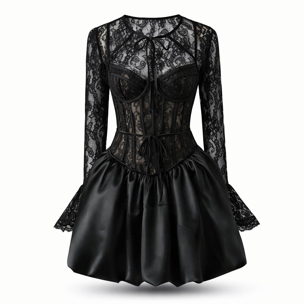 Lace Suspender Skirt Lace Strap Lace Cardigan Three-piece Set