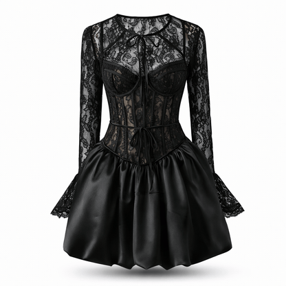 Lace Suspender Skirt Lace Strap Lace Cardigan Three-piece Set