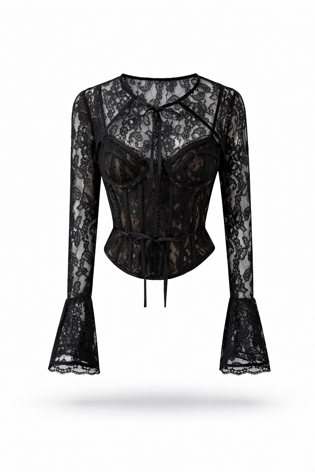 Lace Suspender Skirt Lace Strap Lace Cardigan Three-piece Set