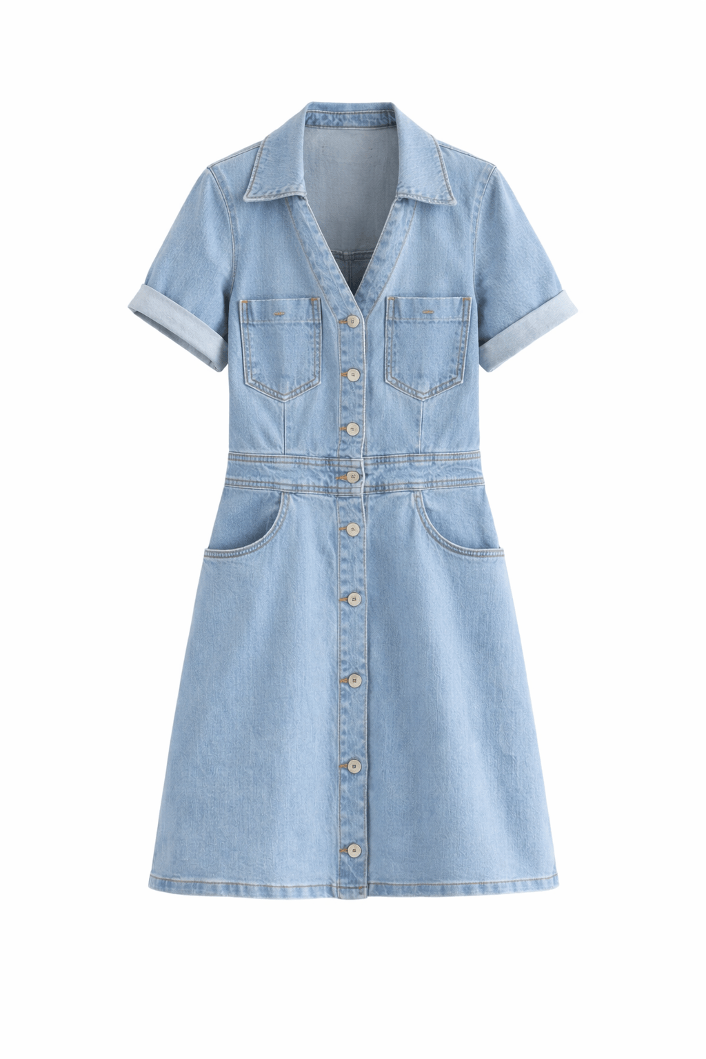 Seoul Breeze Denim-Inspired Maxi Dress
