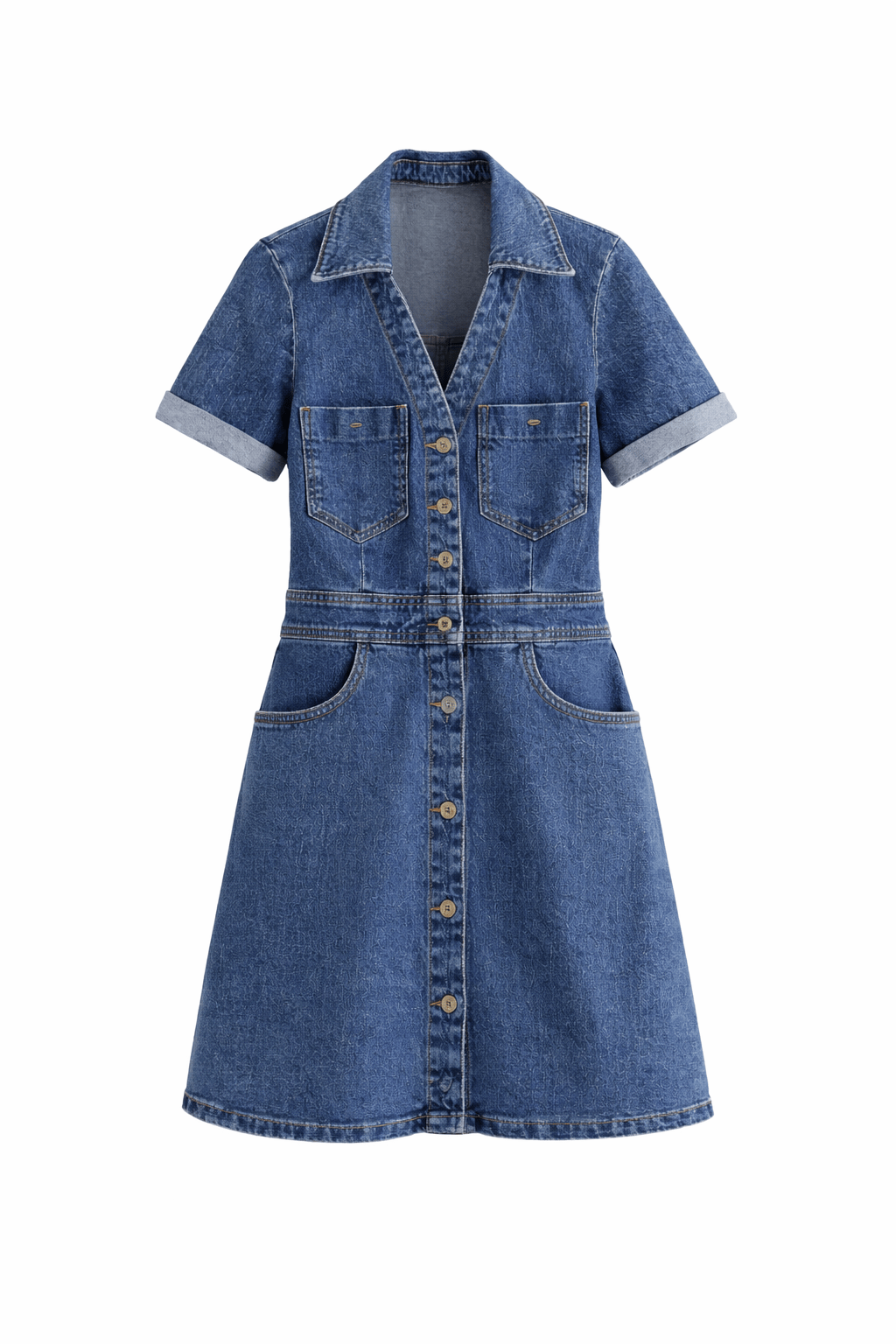 Seoul Breeze Denim-Inspired Maxi Dress