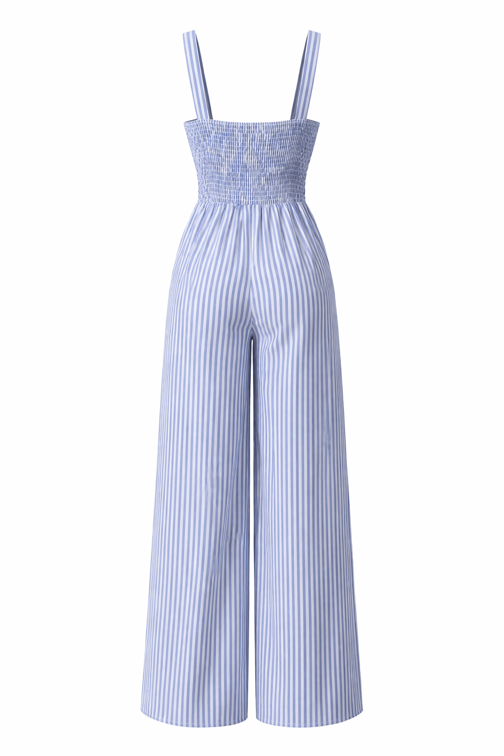New Womens Striped V-Neck Jumpsuit With Straps