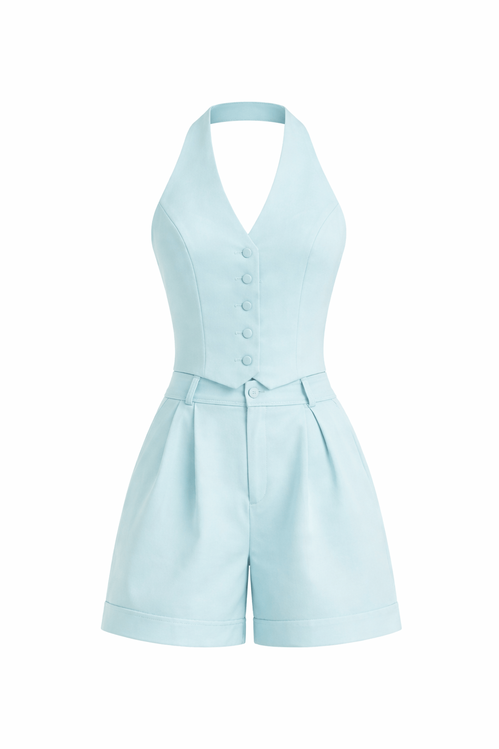 Fashion Backless Halter Vest Suit