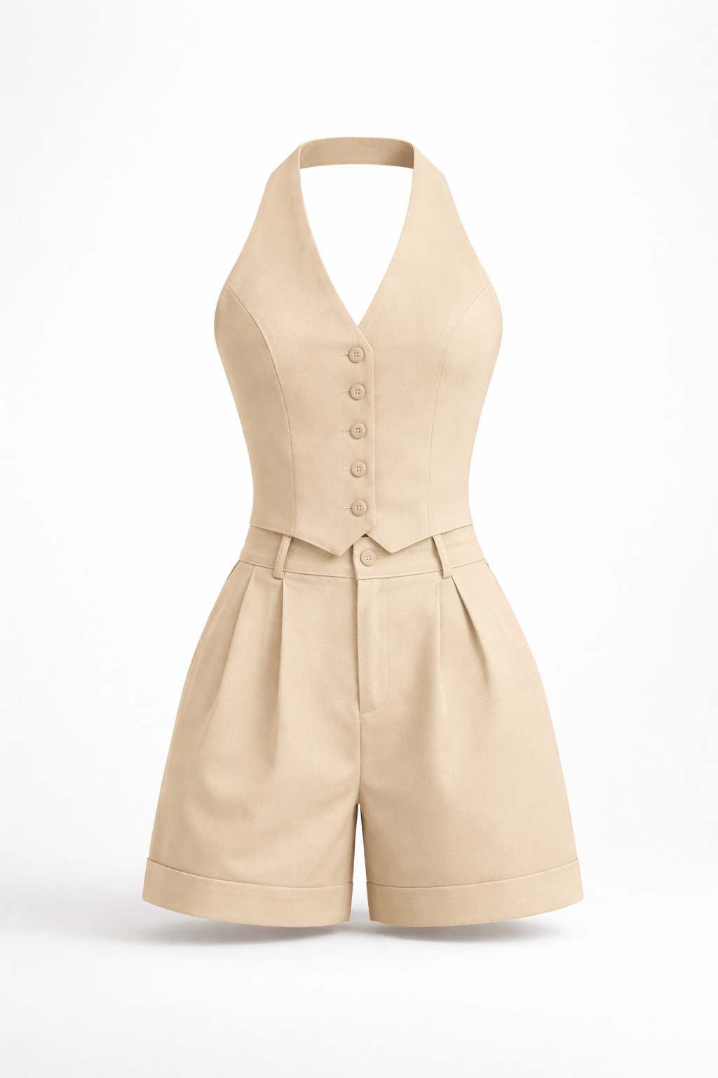 Fashion Backless Halter Vest Suit