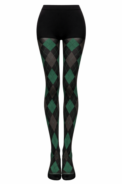 Vintage Diamond Check Fashion Tights
