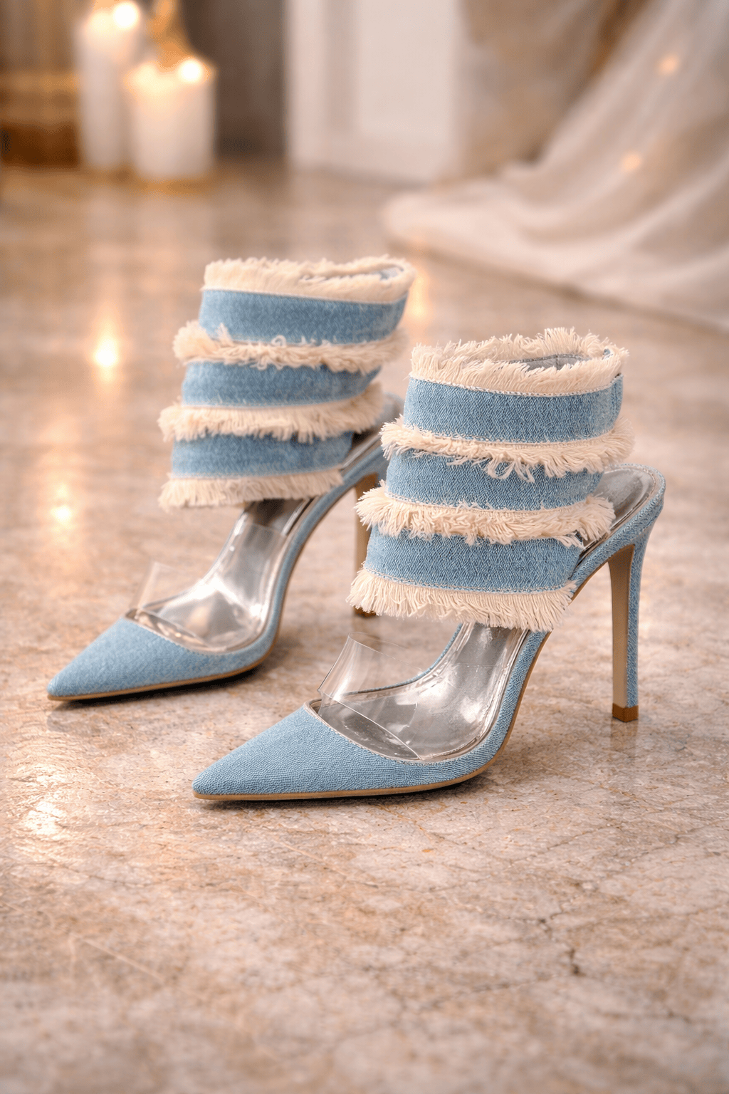Denim Breeze Roman Sandals