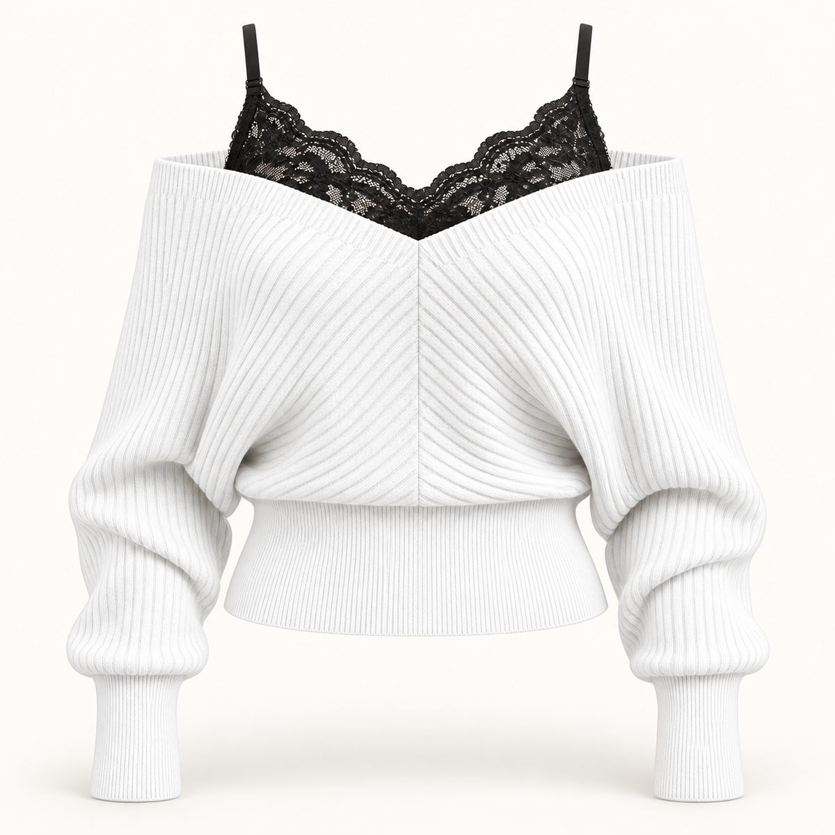 Fashionable Waist-cinching Figure-flattering Off-shoulder Top For Women