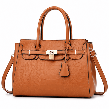 European Style Boston Handbag with Belt Detail