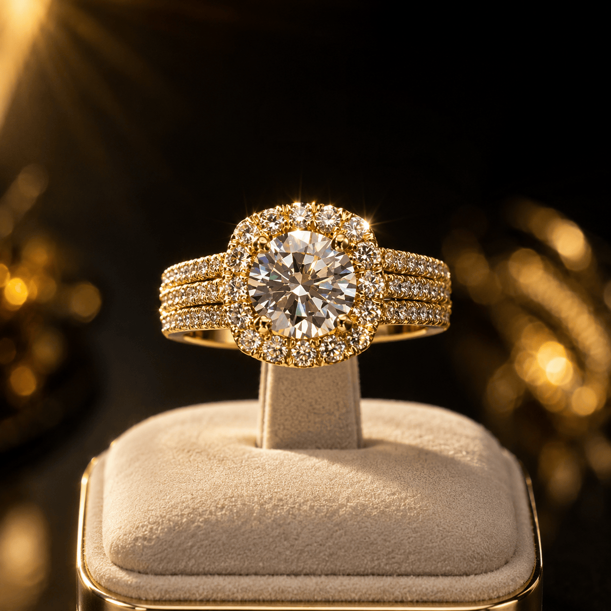 💍 White Gold-Plated Zircon Geometric Ring