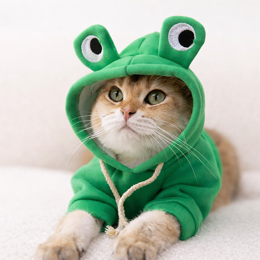 Frog Hoodie for Cats – Comfy & Cute Costume for Your Little Jumper 🐸💚