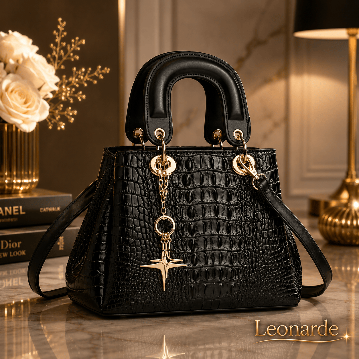 Embossed PU Leather Street Style Handbag