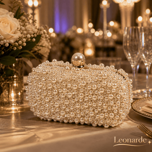 Elegant Satin Box Clutch with Pearl Accent