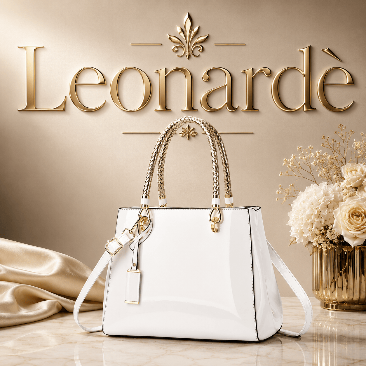 Glossy PU Leather Fashion Tote Handbag