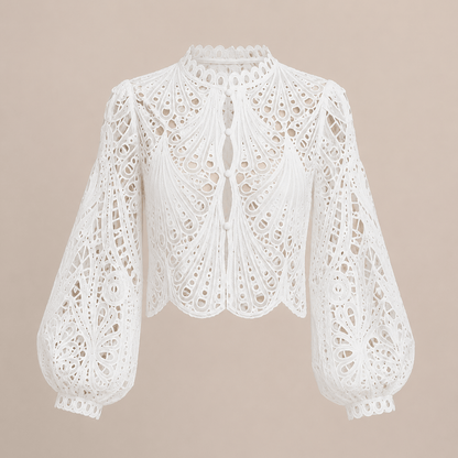 Elegant Lace Hollow-Out Blouse