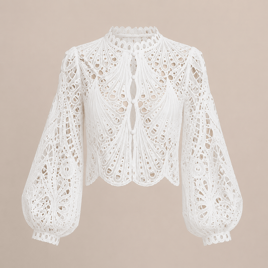 Elegant Lace Hollow-Out Blouse