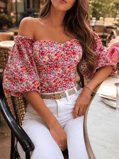 Artistic Floral Print Fashion Top