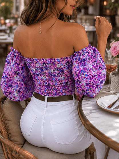 Artistic Floral Print Fashion Top