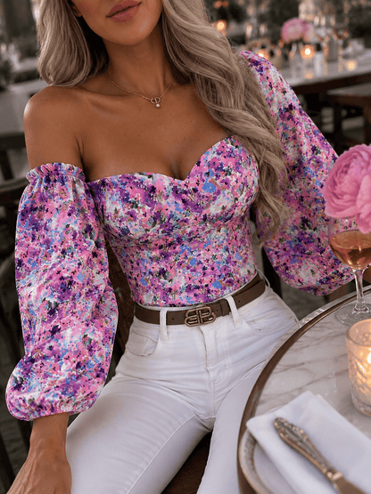 Artistic Floral Print Fashion Top