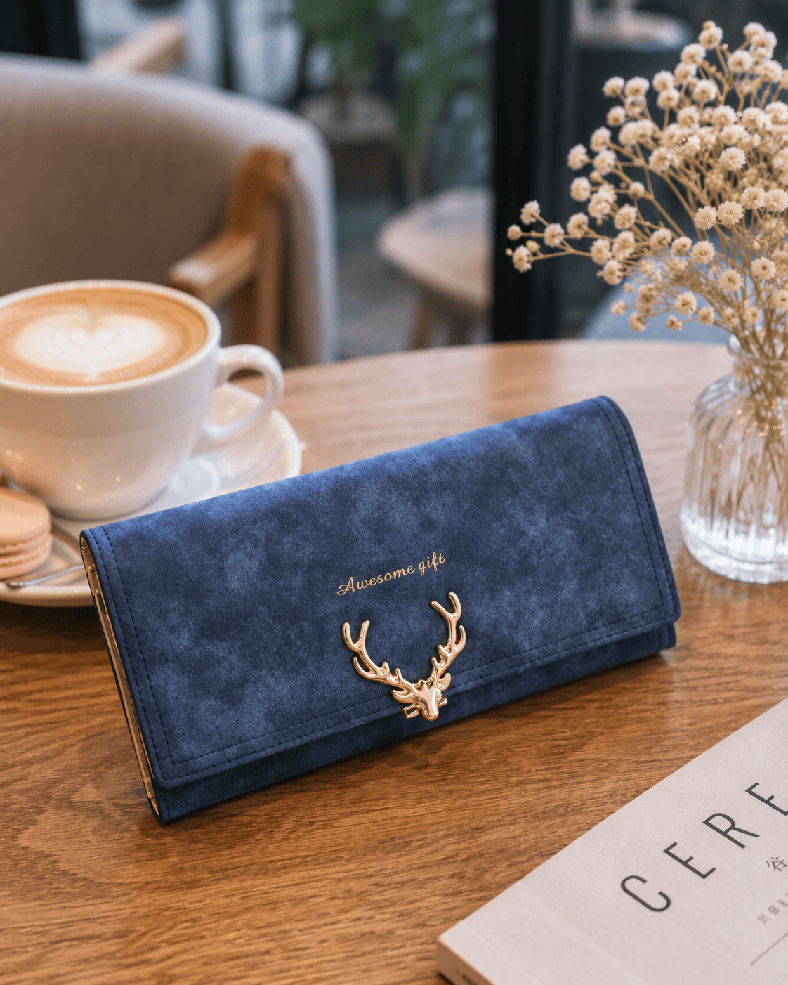 Elegant Deer Accent PU Leather Wallet