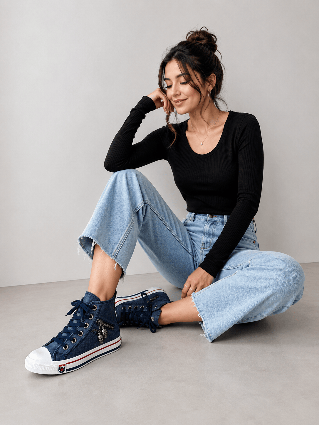 Skyline High-Top Canvas Sneakers