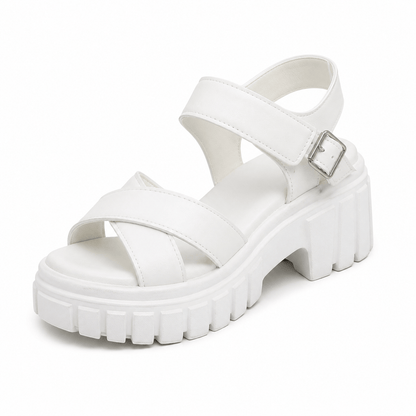 Signature Buckle Leather Sandals