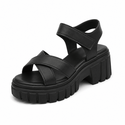 Signature Buckle Leather Sandals