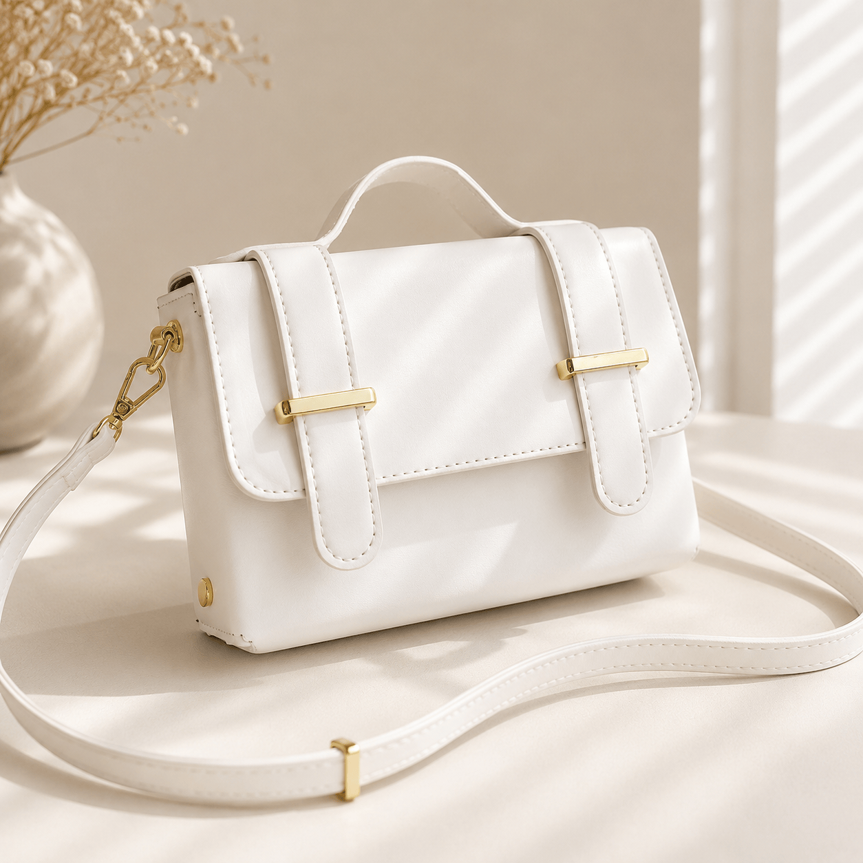 Chic Solid Color Crossbody Bag