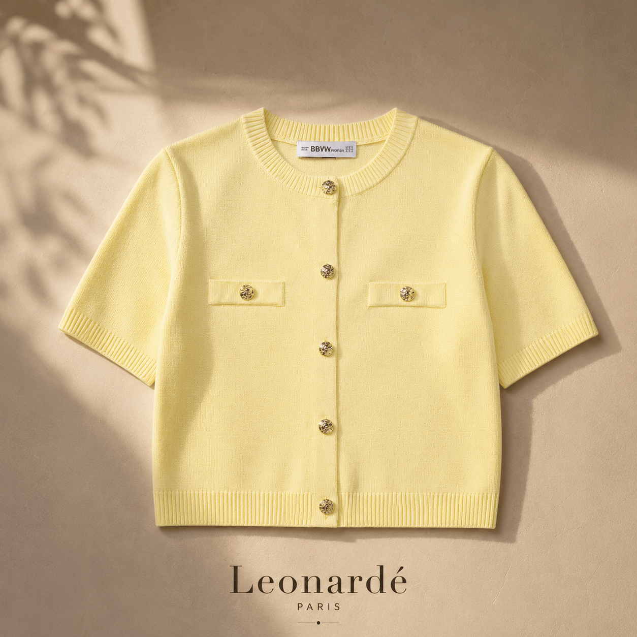 Elegant Quarter-Sleeve Fashion Top