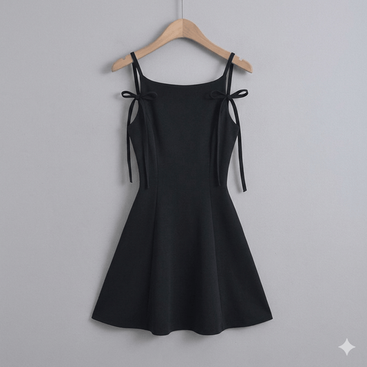 Temperament Bow Suspenders Dress Women