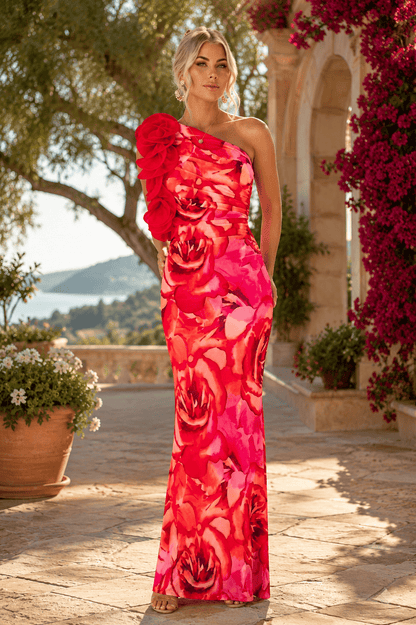 Women's Slim Sleeveless Three-dimensional Flower Dress