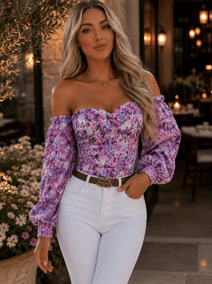 Artistic Floral Print Fashion Top