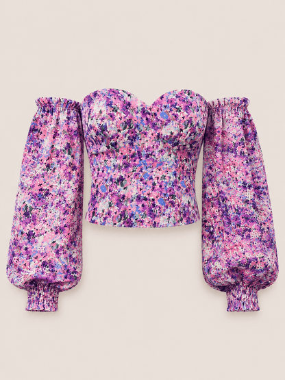 Artistic Floral Print Fashion Top